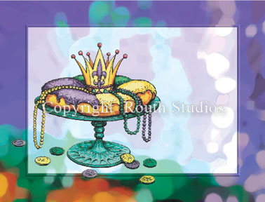 Mardi Gras King Cake Note cards